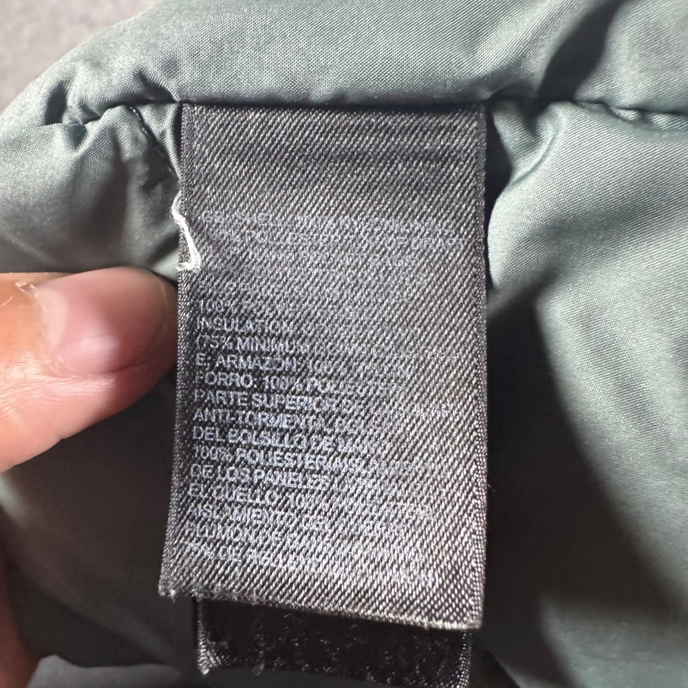 The North Face Puffer Jacket Womens S Green 550 Down Quilted Full Zip Coat FLAW* - Picture 8 of 12
